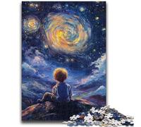 Puzzles pour Adultes 1000 pièces Le Petit Prince du Ciel Nocturne Jeux éducatifs Jeu éducatif pour Anniversaire, Noël pour et 14 Ans 26x38cm