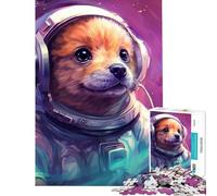 Puzzles pour Adultes 1000 pièces Le Premier Astronaute Wuff Défi éducatif Défi Difficile Jeux Amusants pour Les 14 Ans et Plus 38x26cm