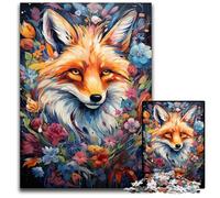 Puzzles pour Adultes 1000 pièces Le psychédélisme coloré de Flower Fox Puzzles Parfaits pour Halloween Noël Cadeau d'anniversaire 1000 pièces (38x26cm)