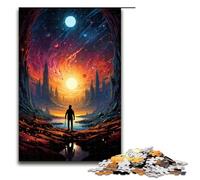 Puzzles pour Adultes 1000 pièces Le psychédélisme coloré des explorateurs de l'espace Puzzle pour Enfants Puzzle en Bois Jouet éducatif intellectuel décompressant 75x50cm