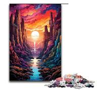 Puzzles pour Adultes 1000 pièces Le psychédélisme coloré des falaises de Moher Puzzle Impossible Jeu Familial Soulagement du Stress Défi Difficile 75x50cm
