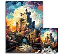 Puzzles pour Adultes 1000 pièces Le psychédélisme coloré du château de Bunratty Puzzles éducatifs Casse-tête Artistique Décoration de Maison et de Bureau Âge 1000 pièces (38x26cm)