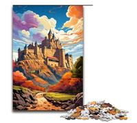 Puzzles pour Adultes 1000 pièces Le psychédélisme coloré du château de Carcassonne Motif Assemblage Aide Le Cerveau à exercer Jouets addictifs pour cultiver la Patience 75x50cm
