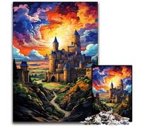 Puzzles pour Adultes 1000 pièces Le psychédélisme coloré du château de Carcassonne Puzzles éducatifs Casse-tête Artistique Décoration de Maison et de Bureau Âge 1000 pièces (75x50cm)