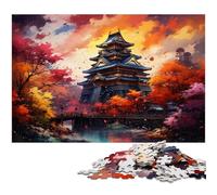 Puzzles pour Adultes 1000 pièces Le psychédélisme coloré du château d'Osaka Jeu Stimulant Jouets Puzzle de Noël Cadeaux 1000 pièces (75x50cm)