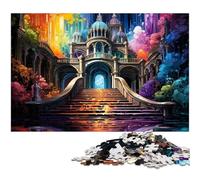 Puzzles pour Adultes 1000 pièces Le psychédélisme coloré du Palais de Queluz Puzzle découpé avec précision Bon Cadeau 1000 pièces (38 x 26 cm)