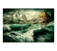 Puzzles pour Adultes 1000 pièces, Le Puzzle de la Ville-état de la légende de l'Atlantide entouré par l'océan