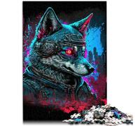 Puzzles pour Adultes 1000 pièces Le Puzzle éducatif d'apprentissage au néon Loup 26x38cm est idéal comme Cadeau pour Toute la Famille