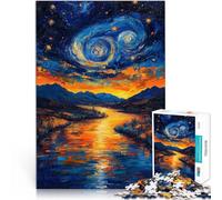 Puzzles pour Adultes 1000 pièces Le rêve de Van Gogh Fabriqué en Carton pour et à partir de 14 Ans et Plus Améliorer la mémoire Cadeaux pour Les Amis et la Famille。Taille：26x38cm/10.24x14.96pouce