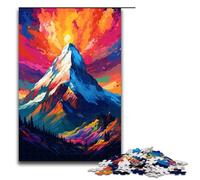 Puzzles pour Adultes 1000 pièces Le Sommet d'une Montagne est entouré d'éclaboussures Beaucoup de Couleurs Jouet Jeu intellectuel Idéal comme Cadeau pour Toute la Famille 75x50cm