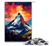 Puzzles pour Adultes 1000 pièces Le Sommet d'une Montagne est entouré d'éclaboussures Beaucoup de Couleurs Décoration d'intérieur Jouets Offrez Les comme Cadeaux pour Toute la Famille 1000 pièces