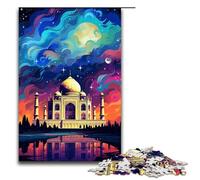 Puzzles pour Adultes 1000 pièces Le Taj Mahal est entouré d'éclaboussures De Nombreux Jouets de décoration pour la Maison colorés À Offrir en Cadeau pour Toute la Famille 1000 pièces