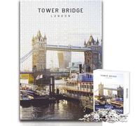 Puzzles pour Adultes - 1000 pièces - Le Tower Bridge - Un Jeu de Puzzle Unique et Stimulant pour améliorer la mémoire pour Un Anniversaire - Dimensions:50x75cm