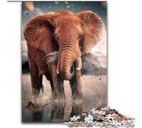 Puzzles pour Adultes 1000 pièces L'éléphant Solitaire Puzzle en Carton, Casse-tête Stimulant pour Les Adolescents, Jeu interactif Amusant en Famille 1000 pièces(26x38cm)