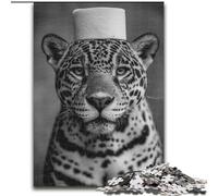 Puzzles pour Adultes, 1000 pièces Léopard Jouant avec du Papier Toilette, Jeu interactif Familial, défi cérébral (Taille 26x38cm)