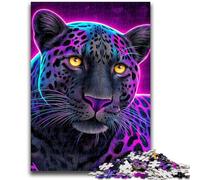 Puzzles pour Adultes 1000 pièces Léopard néon Aidez Le Cerveau à exercer des Jouets addictifs pour cultiver la Patience Interaction Parent-Enfant 26x38cm