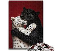 Puzzles pour Adultes 1000 pièces Léopard Noir Aidez Le Cerveau à exercer des Jouets addictifs pour cultiver la Patience Une œuvre d'art 38x26cm
