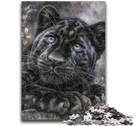 Puzzles pour Adultes 1000 pièces Léopard Noir et Blanc Jeu Familial Soulagement du Stress Défi Difficile Cadeaux du Père Noël Secret 26x38cm