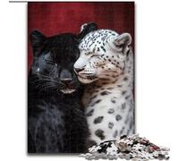 Puzzles pour Adultes 1000 pièces Léopard Noir et Blanc, pour Jeu éducatif, défi, Jouet pour améliorer la mémoire, à partir de 14 Ans (Taille 26x38cm)
