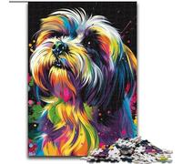 Puzzles pour Adultes 1000 pièces Lhassa Apso, Art du Chien, Puzzles impossibles pour Adultes, décoration d'intérieur, Cadeau, Jeu de réflexion (Taille 50x75cm)