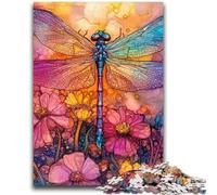 Puzzles pour Adultes 1000 pièces Libellule Aquarelle Défi d'intelligence cérébrale Jouets addictifs Cadeau d'anniversaire, Cadeaux, Art Mural 26x38cm