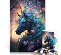 Puzzles pour Adultes 1000 pièces Licorne et forêt Magique Fait de Bois Convient aux 14 Ans et Plus Entraînez Votre Cerveau et Vos Mains Cadeaux de Jeux de Noël。Taille：50x75cm/19.68x29.52pouce