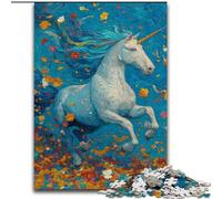 Puzzles pour Adultes 1000 pièces Licorne mystérieuse, Jeu Stimulant et Jeu Familial avec des pièces entièrement emboîtables de Formes aléatoires (Taille 50x75cm)