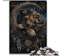 Puzzles pour Adultes 1000 pièces Lion Attrape-rêves, Jouet éducatif et décompressant, Cadeau d'anniversaire, Cadeaux (Taille 26x38cm)