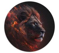 Puzzles pour Adultes 1000 pièces Lion avec feu et Tonnerre Puzzles en Papier Casse-tête, Jeu pour Adultes, activité Interactive familiale (Taille 67,5 x 67,5 cm)