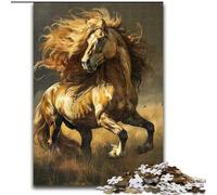 Puzzles pour Adultes 1000 pièces Lion Cheval, Jeu de Quiz, décoration Murale, Cadeaux d'anniversaire et de Noël Uniques (Taille 50x75cm)