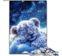 Puzzles pour Adultes 1000 pièces Lion endormi, Jeu d'activités familiales pour Adolescents, Casse-tête Stimulant 50x75cm