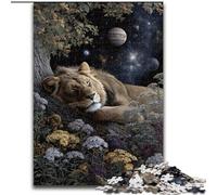 Puzzles pour Adultes 1000 pièces Lion endormi, Jouets de Divertissement Familial, idéal comme Cadeau pour Toute la Famille à partir de 14 Ans (Taille 50x75cm)