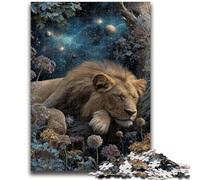 Puzzles pour Adultes 1000 pièces Lion endormi pour Les 14 Ans et Plus Jeux éducatifs pour Adultes et Adolescents Illustration Cadeau 26x38cm