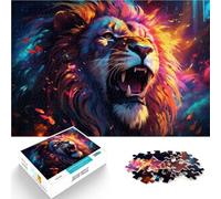 Puzzles pour Adultes 1000 pièces Lion Fantastique coloré Difficile Puzzle Dur 26x38cm Soulagement du Stress Staycation Tuez Le Temps pour Les 14 Ans et Plus