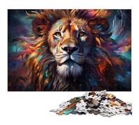 Puzzles pour Adultes 1000 pièces Lion Fantastique coloré Jeu Stimulant Jouets Puzzle de Noël Cadeaux 1000 PCS (75x50cm)
