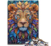 Puzzles pour Adultes 1000 pièces Lion psychédélique Jeux éducatifs Décoration de la Maison Jeu éducatif pour Anniversaire, Noël 50x75cm