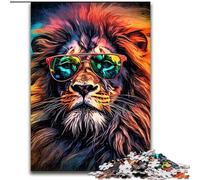 Puzzles pour Adultes, 1000 pièces, Lion psychédélique, Puzzles stimulants, Taille 50x75cm, décoration d'intérieur colorée et Jeu Familial interactif