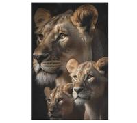 Puzzles pour Adultes 1000 Pièces Lion Puzzles en Bois Créatifs-Puzzle Jeu Pratique Puzzle-Décoration Familiale