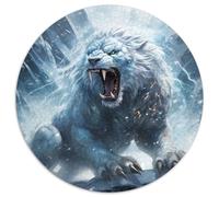 Puzzles pour Adultes, 1000 pièces Lion Rond en Carton, Casse-tête Stimulant pour Adolescents, Parfait pour la décoration intérieure ou comme Cadeau 67,5 x 67,5 cm