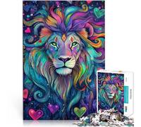 Puzzles pour Adultes 1000 pièces “Lion sacré” Fait de Bois，pour et à partir de 14 Ans et Plus avec des pièces complètement interconnectées de Formes aléatoires Cadeau pour Les Anniversaires。