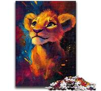 Puzzles pour Adultes 1000 pièces Lionceau Jeu Stimulant et Jeu Familial Décoration Murale Cadeaux d'anniversaire et de Noël Uniques 50x75cm
