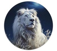 Puzzles pour Adultes 1000 pièces Lions rôdeurs Puzzles Ronds Un Casse-tête Stimulant pour Les Adolescents, Parfait pour la décoration intérieure ou comme Cadeau (67,5 x 67,5 cm)