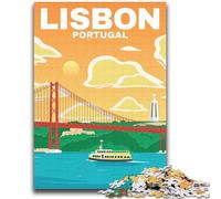 Puzzles pour Adultes 1000 pièces LISBONNE Portugal Travel Art pour Jeu éducatif défi Jouet est idéal comme Cadeau pour Toute la Famille (Taille 38x52cm)