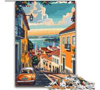 Puzzles pour Adultes 1000 pièces Lisbonne Portugal Ville Convient aux Personnes de 14 Ans et Plus Jeu éducatif Défi Jouet Cadeau pour Les Anniversaires (38x52cm) 1000pcs