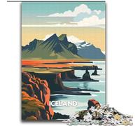 Puzzles pour Adultes 1000 pièces : Littoral islandais, Jouets éducatifs et éducatifs, Jeux familiaux, pour renforcer l'amour Entre Couples (38 x 52 cm), 1 000 pièces