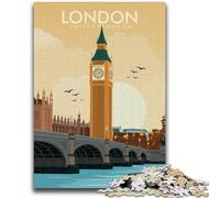 Puzzles pour Adultes 1000 pièces Londres Angleterre Voyage Impression Jeux éducatifs Jouets DIY Idéal comme Cadeau pour Toute la Famille (Taille 50x70cm)