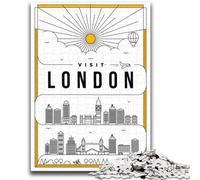 Puzzles pour Adultes 1000 pièces Londres Royaume-Uni Amusement Familial Idéal comme Cadeau pour Toute la Famille à partir de 14 Ans (Taille 50x70cm)