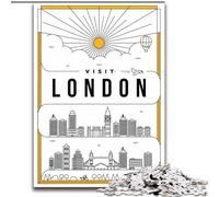 Puzzles pour Adultes 1000 pièces Londres Royaume-Uni, Chaque pièce est Unique - Jeu Familial Stimulant et Amusant pour Les 14 Ans 50x75cm