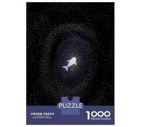 Puzzles pour Adultes 1000 Pièces Lonely Whale in The Cosmos Puzzle Jeux Relaxants Difficile, Difficile, Stimulant À Terminer 38x26cm/1000pcs
