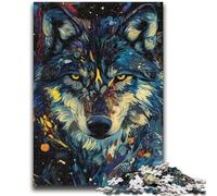 Puzzles pour Adultes 1000 pièces Loup Art 1000 pièces, activités familiales Amusantes à la Maison, Cadeaux d'anniversaire, Cadeaux de Voyage (50x75cm)
